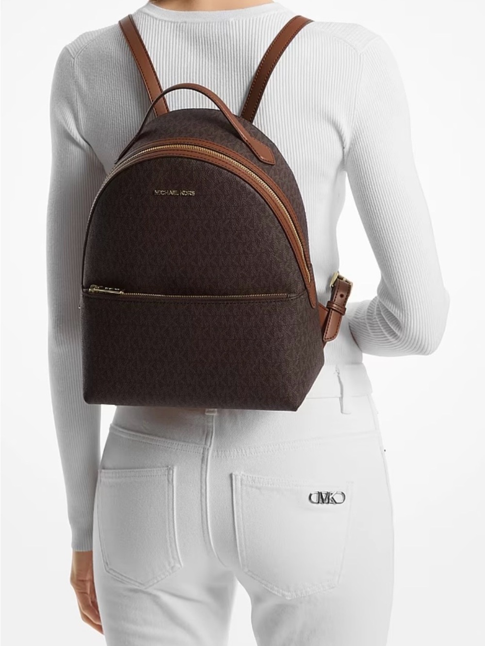 Michael Kors Brown Logo Medium Backpack NWOT - Picture 8 of 8